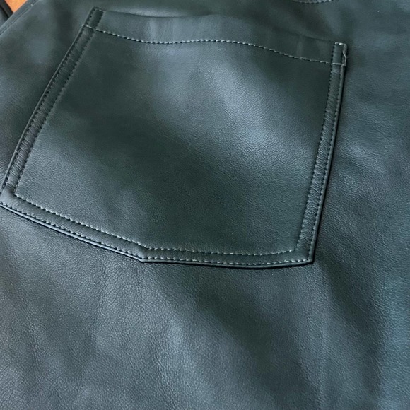 Anthropology Avec Les Filles Pants women’s sz XL trousers green Faux Leather EUC - Picture 3 of 9